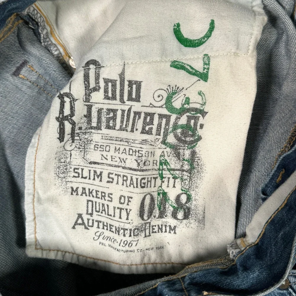 Ralph Lauren Jeans Mens 36x30 (Actual 38x31) Blue Slim‎ Straight 018